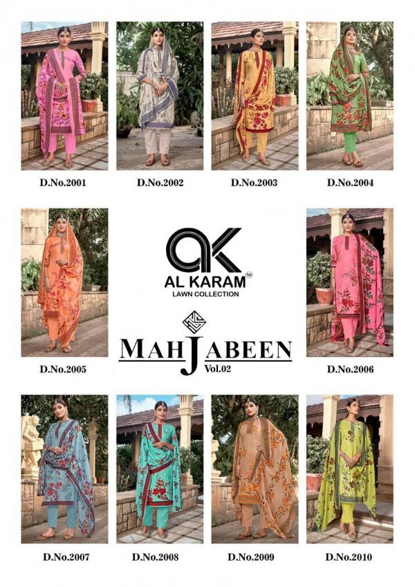 Al Karam Mahjabeen Vol-2 Cotton Pakistani Designer Dress Material